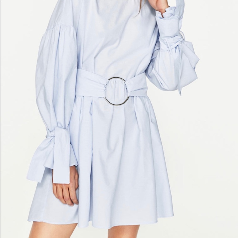 Zara blue dress with belt